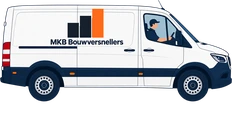 Bestelbus met het logo van MKB Bouwversnellers